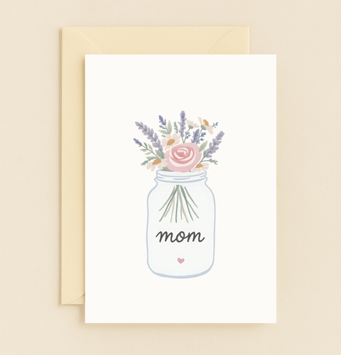 flower jar mom card