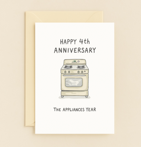 fourth anniversary appliance theme card