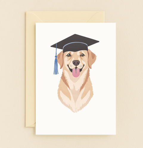golden retriever graduation card