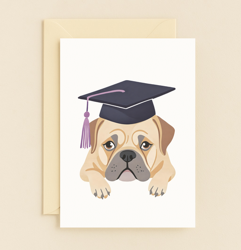 graduation bulldog cap card