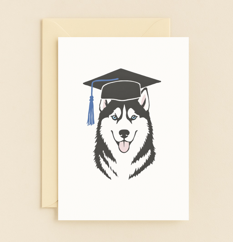 graduation husky cap card