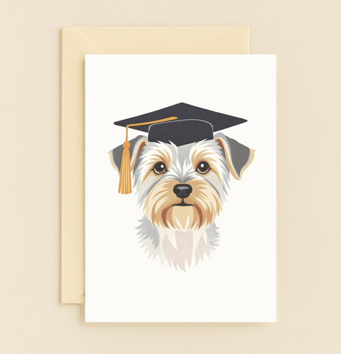 graduation pup in cap card
