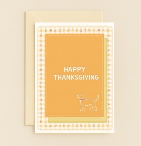 happy dog thanksgiving card