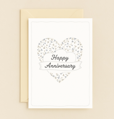 heart design happy anniversary card