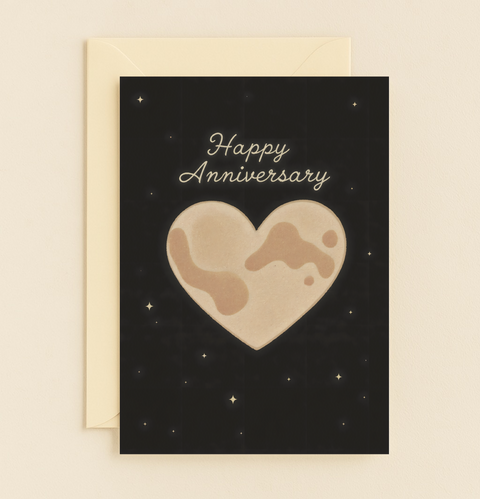 heart planet anniversary card