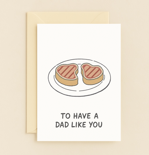 heart steak dad appreciation card