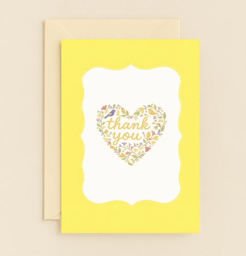 heartfelt floral thank you card