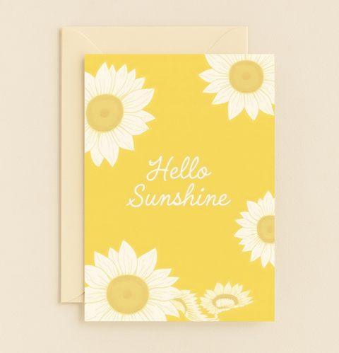 hello sunshine sunflower card