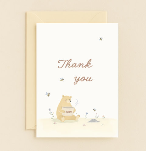 honey bear thank you card