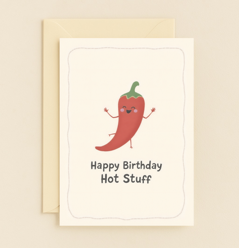 hot stuff chili birthday card