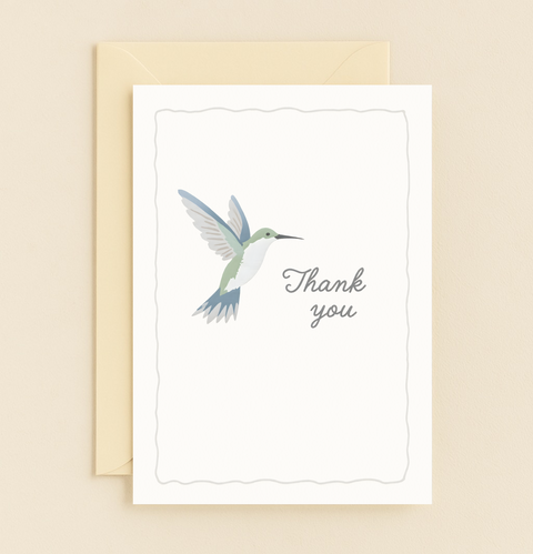 hummingbird thank you card