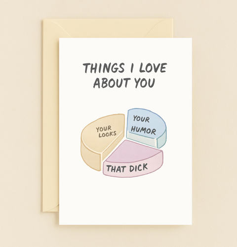 humor love pie chart card