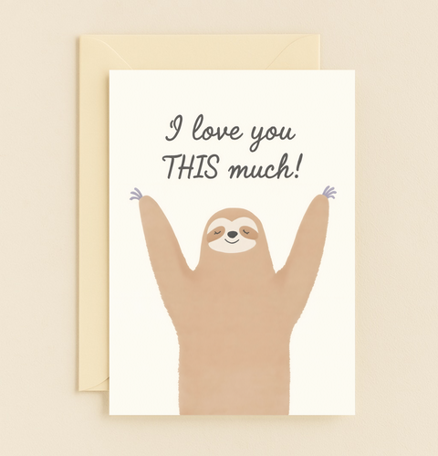 i love you sloth card