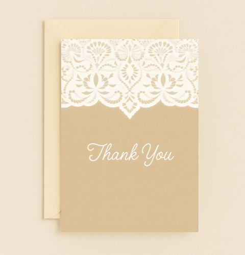 lace pattern thank you card