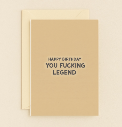 legend birthday card bold message