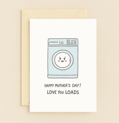love you loads washing machine card