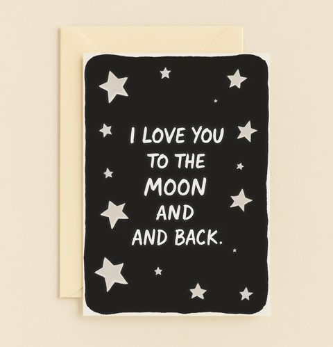 love you to the moon card