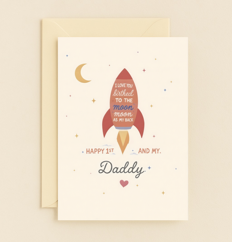 love you to the moon daddy card