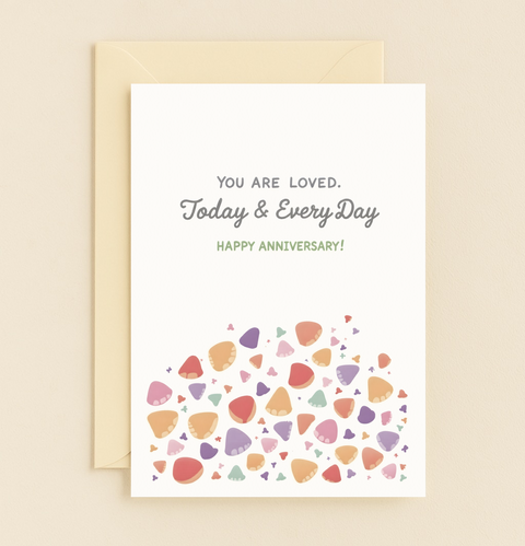 loved today and every day heart card