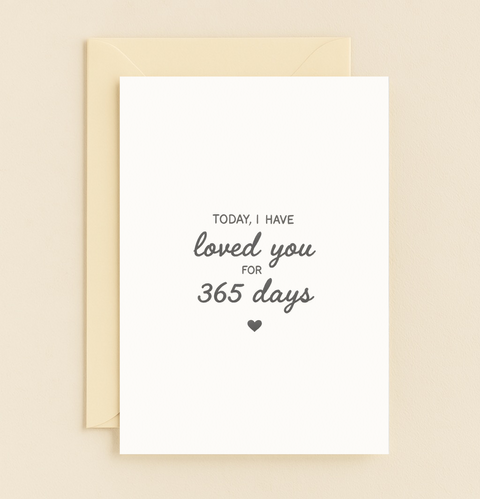 loved you for 365 days card