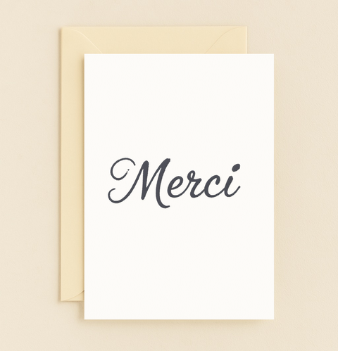 merci elegant thank you card
