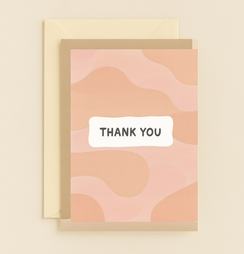 minimalist thank you card with abstract design