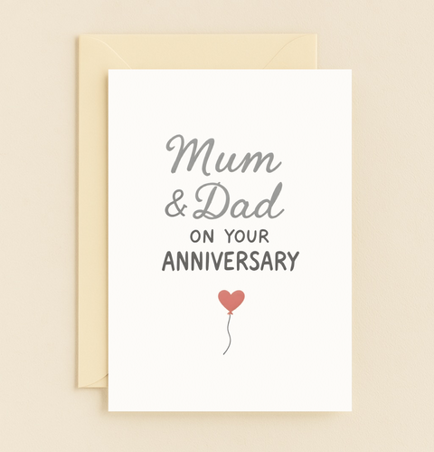 mum and dad love balloon card