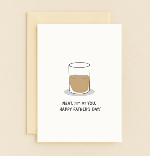 neat whiskey glass card
