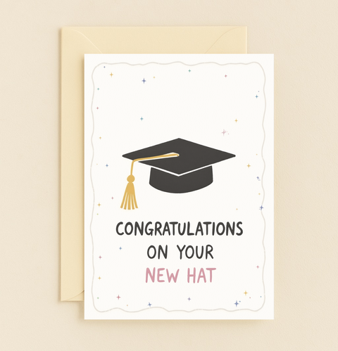 new hat graduation cap card