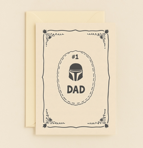 number one dad helmet card
