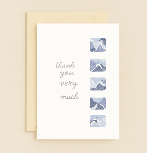 ocean waves thank you card