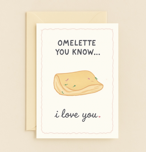omelette love you card