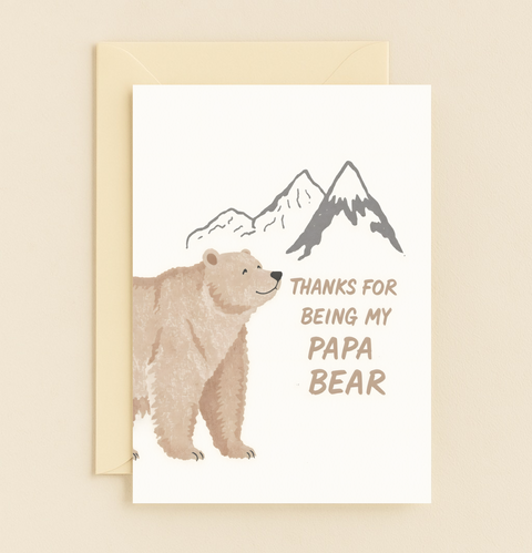 papa bear appreciation card mountain design