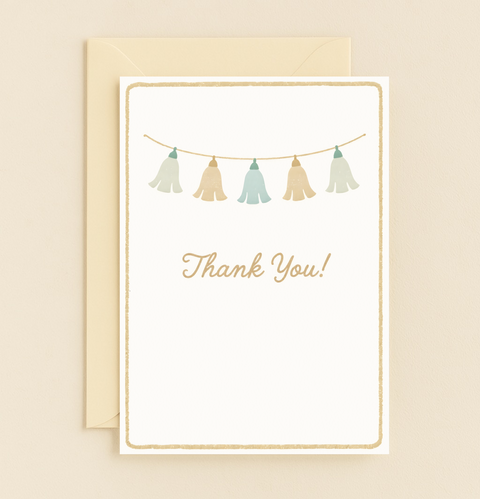 pastel banner thank you card