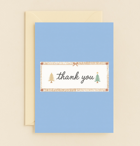 pine tree thank you card