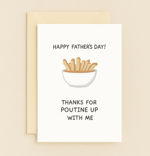 poutine pun appreciation card