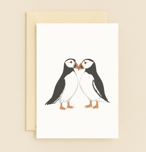 puffin lovebirds card