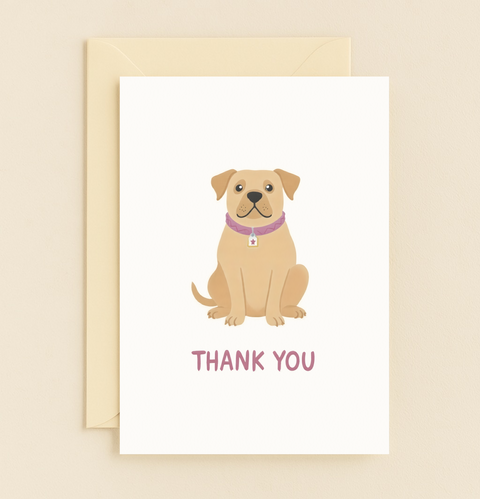 puppy gratitude thank you card
