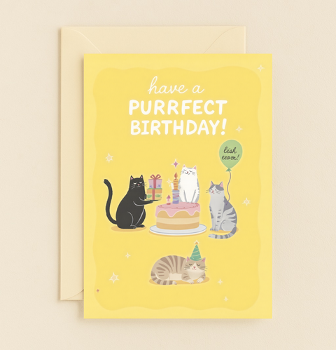 purrfect cat birthday card