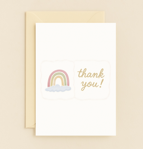 rainbow thank you card