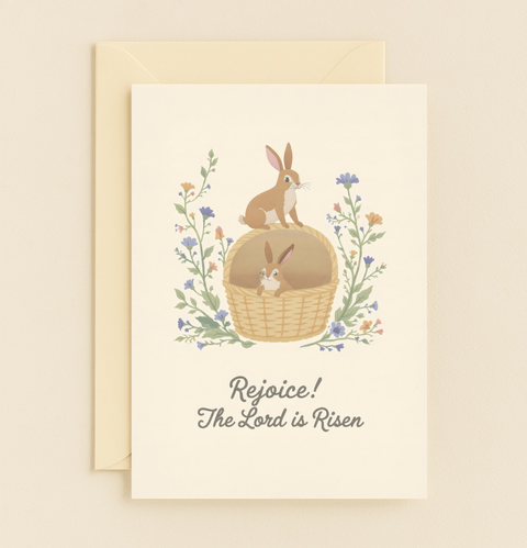 risen lord bunny basket card