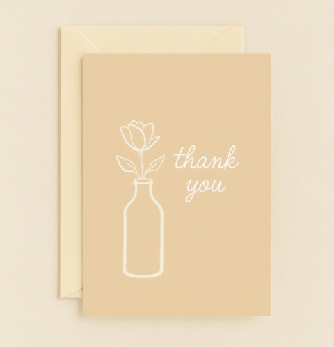 simple flower thank you card