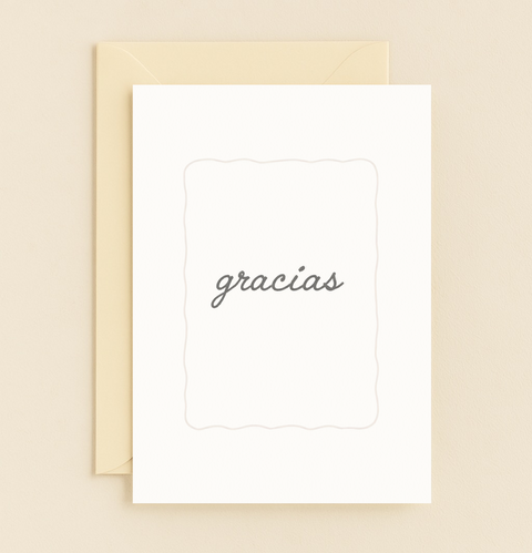 simple gracias thank you card