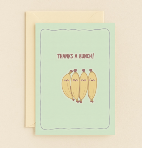 smiling banana bunch appreciation card