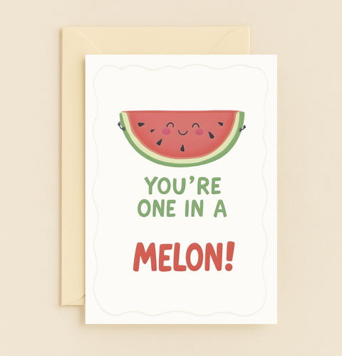 smiling watermelon pun card