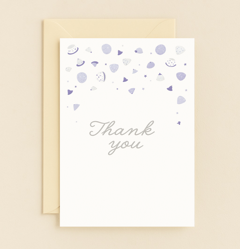 space themed thank you card