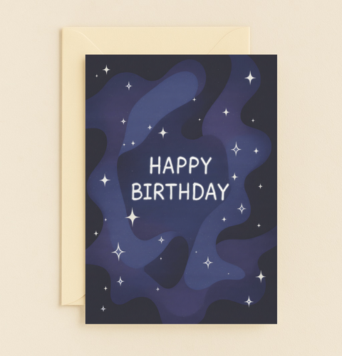 starry night birthday card