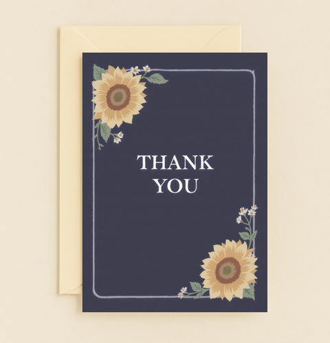sunflower thank you card