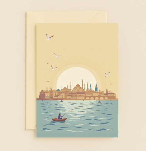 Sunset Cityscape Greeting Card