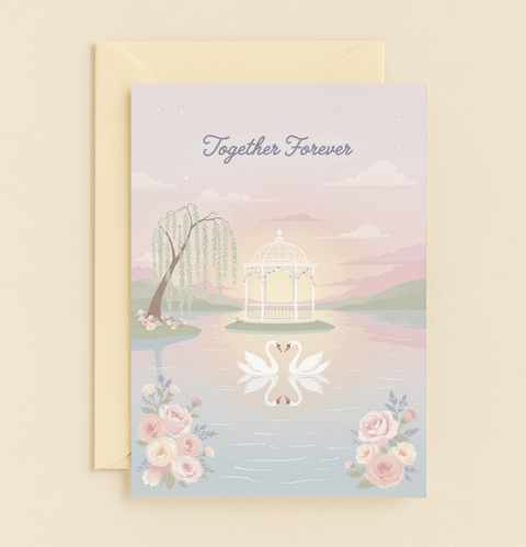 Swan Lake Wedding Card